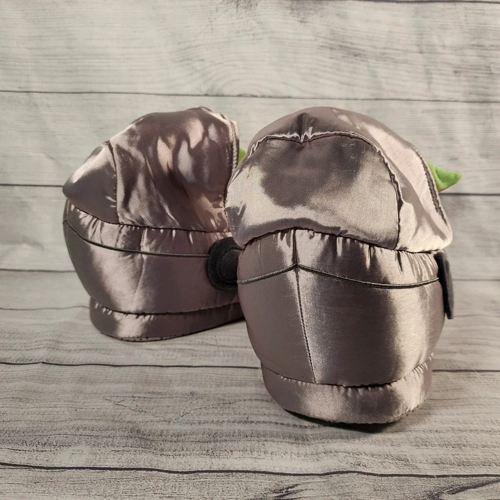 Gap Kids Star Wars Grogu Size 3-4 Baby Yoda Hover Pram Plush Slippers Silver